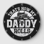 So rollt mein Papa Große Wanduhr (Vorderseite)