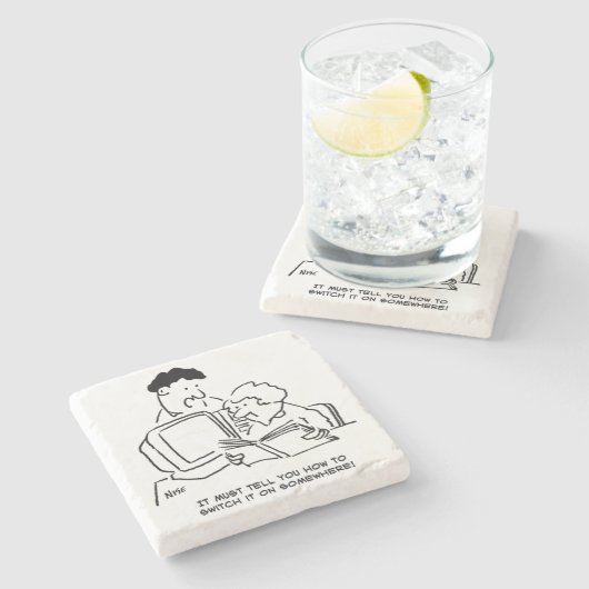 So schalten Sie den Computer ein Steinuntersetzer (Seitenansicht)