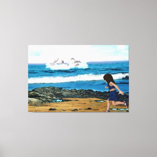 So sehen Sie die Delfine Leinwanddruck (Vorderseite)