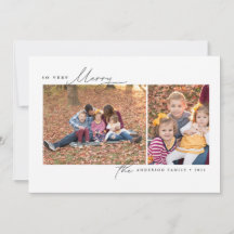 So sehr froh moderne minimale Weihnachtsfotokarte