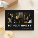 So sehr froh Schwarz Moderne 3 Foto Collage Feiertagskarte<br><div class="desc">So sehr froh Schwarz Moderne 3 Foto Collage Holiday Card. Senden Sie Ihren personalisierten und individuell gestaltbaren Urlaub an Freunde,  Kollegen und Familie in schlichten,  eleganten und modernen Foto Design festliche,  natürliche minimalistische Stilkarten! Unter der Kalligrafie finden Sie Ihre persönliche Grußbotschaft in der modernen Typografie.</div>