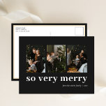 So sehr froh Schwarz Moderne 3 Foto Collage Feiertagspostkarte<br><div class="desc">So sehr froh Schwarz Moderne 3 Foto Collage Holiday Postcard. Mit dieser festlichen und modernen Urlaubskarte senden Sie Ihren Lieben eine Urlaubskarte. Alle Texte sind so vorbereitet,  dass Sie sie einfach und schnell mit Ihren eigenen Details personalisieren können. Gute Ferien!</div>