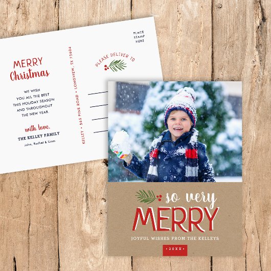 So sehr frohe Ferien Foto Postkarte