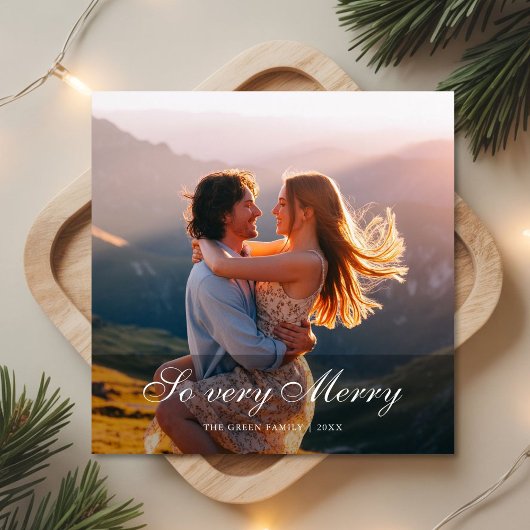So sehr frohe moderne Weihnachtskarte Feiertagskarte