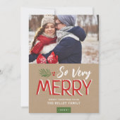 So sehr frohe Urlaubsfoto-Karte Feiertagskarte (Vorderseite)