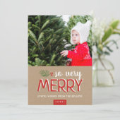 So sehr frohe Urlaubsfoto-Karte Feiertagskarte (Stehend Vorderseite)
