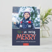 So sehr frohe Urlaubsfoto-Karte Feiertagskarte (Stehend Vorderseite)