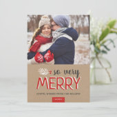 So sehr frohe Urlaubsfoto-Karte Feiertagskarte (Stehend Vorderseite)