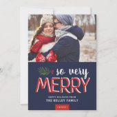 So sehr frohe Urlaubsfoto-Karte Feiertagskarte (Vorderseite)