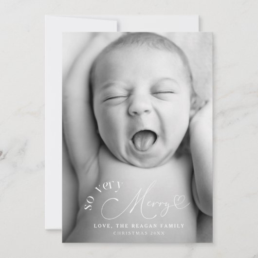 So sehr frohe Weihnachtsgeburt Ankündigung (Vorderseite)