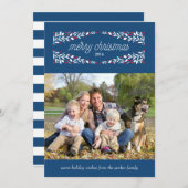 So sehr fröhliche Urlaubsfotokarte_Navy Feiertagskarte (Vorne/Hinten)