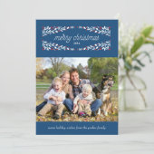 So sehr fröhliche Urlaubsfotokarte_Navy Feiertagskarte (Stehend Vorderseite)