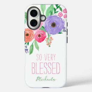 So sehr gesegnet Frühling floral iPhone 16 Hülle