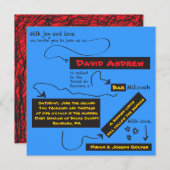 SO SEHR LÄSSIGE Bar Bat Mitzvah Einladung (Vorne/Hinten)