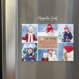 So sehr Merry 6 Foto Magnetic Holiday Card Magnetkarte