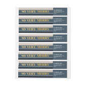 So sehr Merry Blue Taupe Streifen Rücksendeadresse (Bogen)