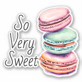 So sehr süß | Vintager Aquarellmakaron Aufkleber