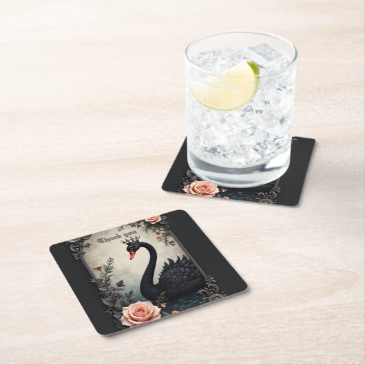 So selten wie ein schwarzer Schwan, zeitlos wie wa Rechteckiger Pappuntersetzer (Vor Ort)