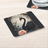 So selten wie ein schwarzer Schwan, zeitlos wie wa Rechteckiger Pappuntersetzer (angewinkelt)