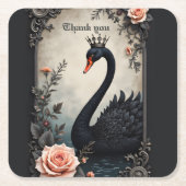 So selten wie ein schwarzer Schwan, zeitlos wie wa Rechteckiger Pappuntersetzer (Vorderseite)