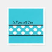 So servieren Sie mit Liebe Blue Party Paper Napkin Serviette (Vorderseite)