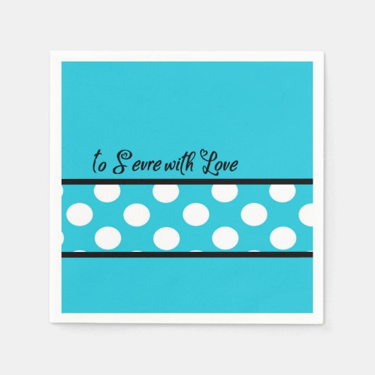 So servieren Sie mit Liebe Blue Party Paper Napkin Serviette (Vorderseite)