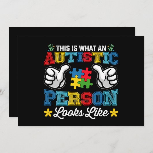 So sieht Autismus aus Einladung (Vorne/Hinten)