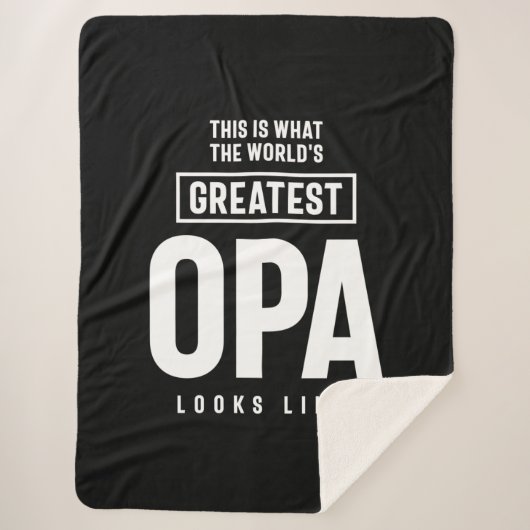 So sieht die größte Opa der Welt aus Sherpadecke (Vorderseite)