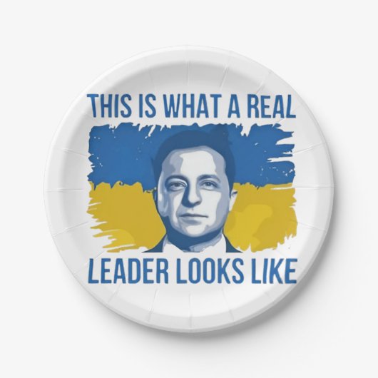 So sieht ein echter Führer aus wie die Ukraine Pappteller (Vorderseite)