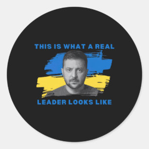 So sieht ein echter Führer aus Zelensky Ukr Runder Aufkleber