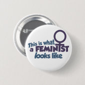 So sieht ein Feminist aus Button (Vorne & Hinten)