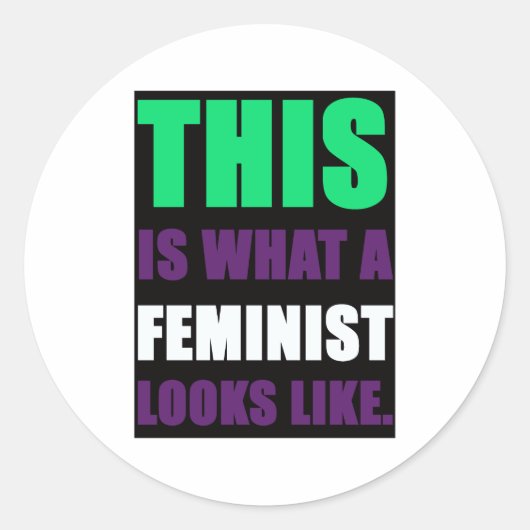 So sieht ein Feminist aus Runder Aufkleber (Vorderseite)