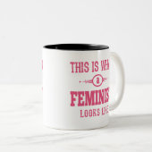 So sieht ein Feminist aus wie ein zweiteiliger Kaf Zweifarbige Tasse (VorderseiteRechts)