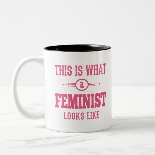 So sieht ein Feminist aus wie ein zweiteiliger Kaf Zweifarbige Tasse (Links)