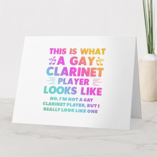 So sieht ein Gay Clarinet Player aus wie LGBT Karte (Vorderseite)