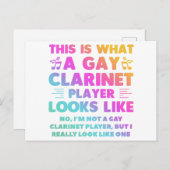 So sieht ein Gay Clarinet Player aus wie LGBT Postkarte (Vorne/Hinten)