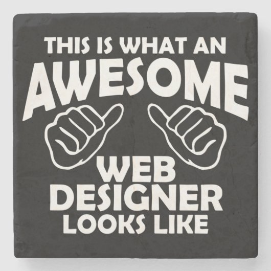 So sieht ein großartiger Webdesigner aus Steinuntersetzer (Vorderseite)