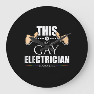 So sieht ein homosexueller Elektriker aus wie LGBT Große Wanduhr