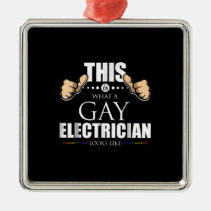 So sieht ein homosexueller Elektriker aus wie LGBT Ornament Aus Metall