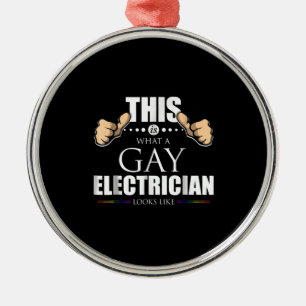 So sieht ein homosexueller Elektriker aus wie LGBT Ornament Aus Metall