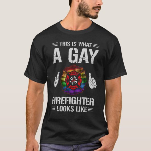 So sieht ein homosexueller Feuerwehrmann aus T-Shirt (Vorderseite)