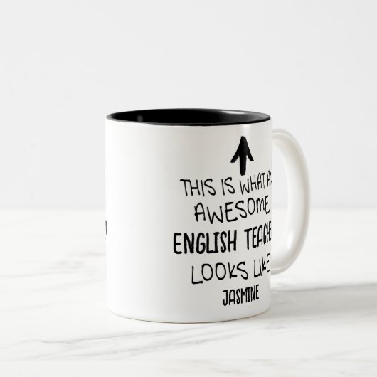 So sieht ein phantastischer Englischlehrer aus Zweifarbige Tasse (VorderseiteRechts)