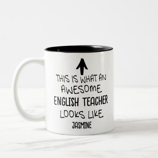 So sieht ein phantastischer Englischlehrer aus Zweifarbige Tasse (Links)