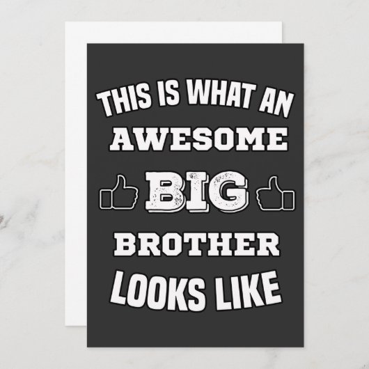 So sieht ein phantastischer großer Bruder aus Einladung (Vorne/Hinten)