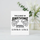 So sieht ein phantastischer Handballspieler aus Postkarte (Stehend Vorderseite)