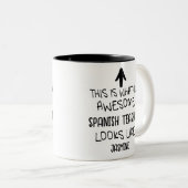 So sieht ein phantastischer Spanischlehrer aus Zweifarbige Tasse (VorderseiteRechts)