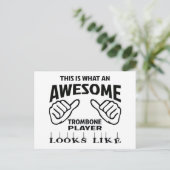 So sieht ein phantastischer Trombone-Player aus Postkarte (Stehend Vorderseite)