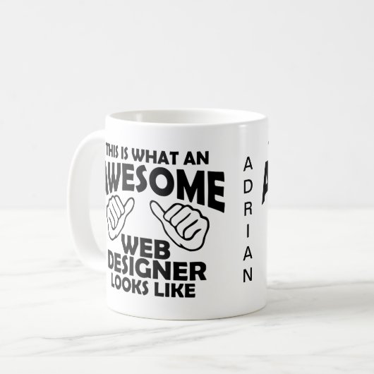 So sieht ein phantastischer Webdesigner aus Kaffeetasse (Vorderseite Links)