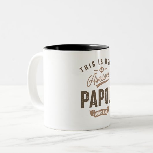 So sieht ein Phantastisches Papou aus Zweifarbige Tasse (Vorderseite Links)