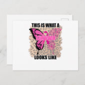 So sieht ein Überlebender aus wie Brustkrebs Einladungspostkarte (Vorne/Hinten)